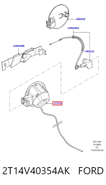 2T14V40354AK Ford Горловина бензобака