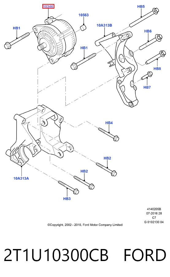 2T1U10300CB Ford Генератор автомобильный