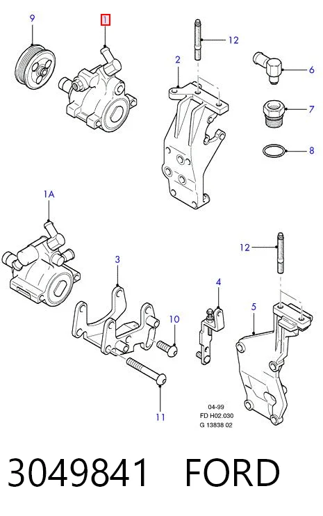 3049841 Ford ГУР руля