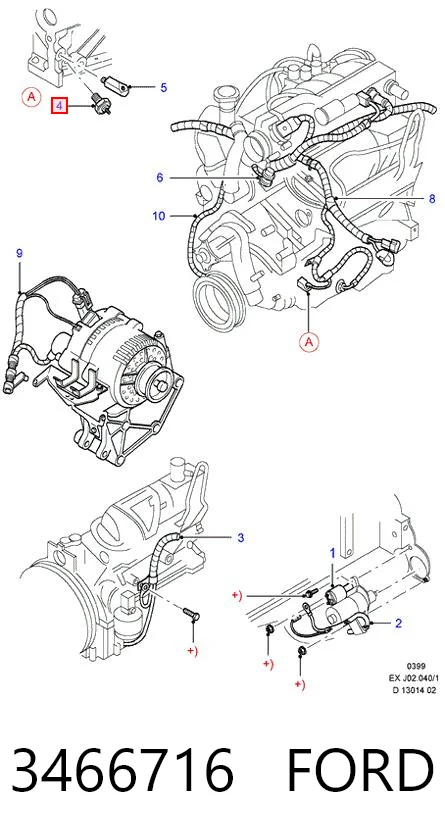 3466716 Ford Датчик указателя давления масла
