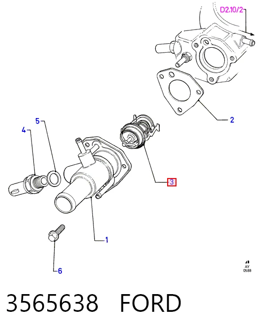 Авто термостат на Ford Sierra II GBG, GB4