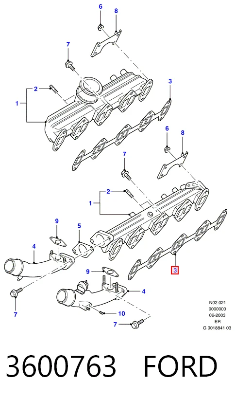 Прокладка всасывающего коллектора Ford Ranger пикап (EQ) (2002 - 2006) цена, от 8.41 USD