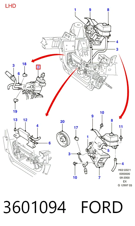 3601094 Ford Управление рулевое в сборе