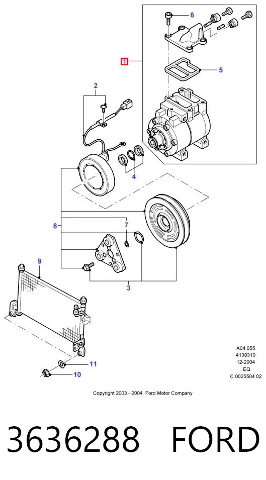 3636288 Ford Компрессор хладагента