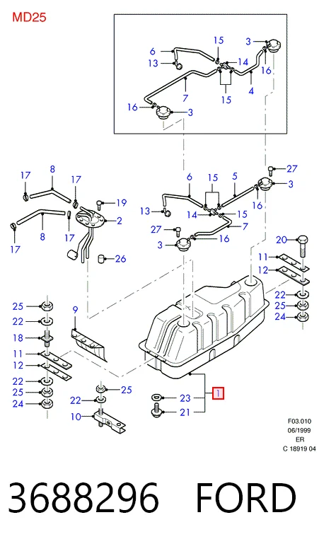 Бензобак Ford Ranger пикап (ER) (1999 - 2003) цена, от 137.32 USD