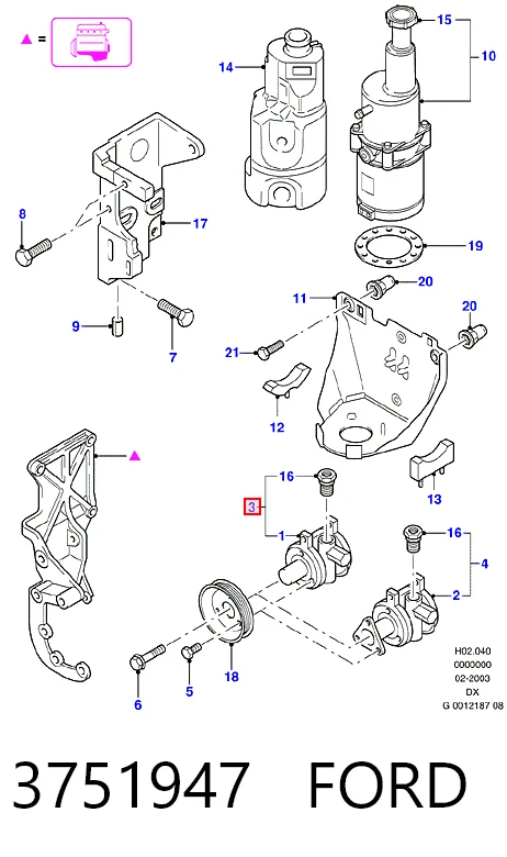 3751947 Ford ГУР руля
