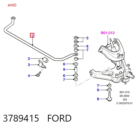 Стабилизатор передней устойчивости на Ford Ranger  EQ