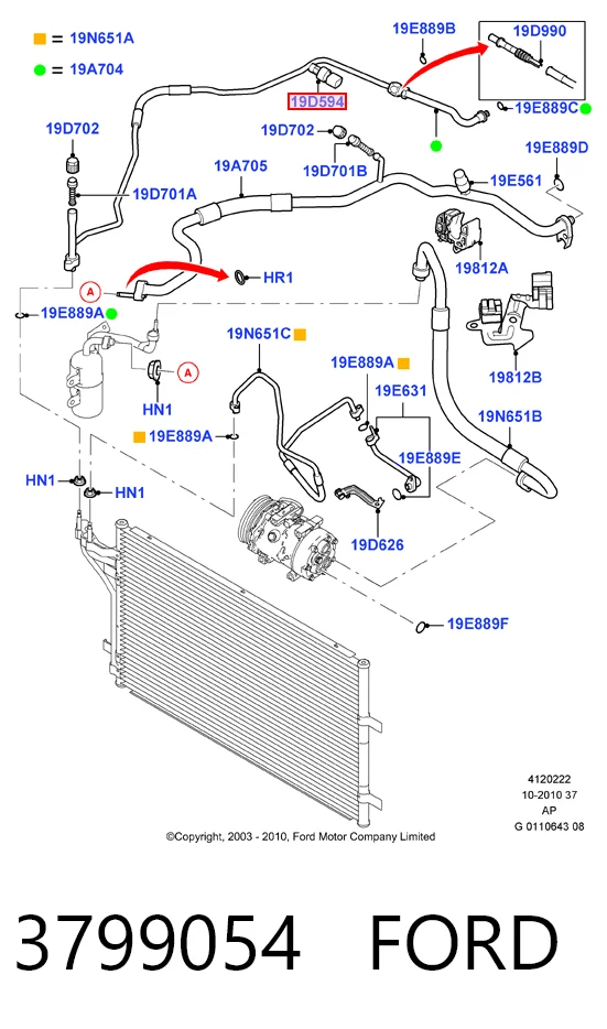 3799054 Ford Клапан давления кондиционера