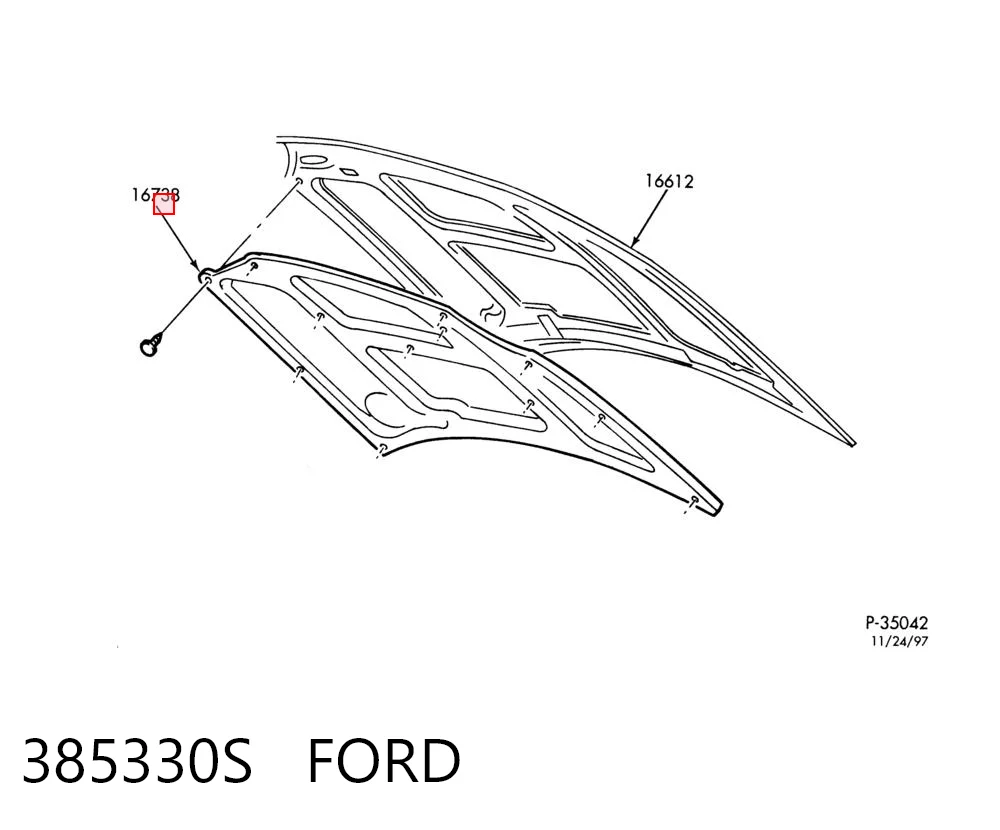 385330S Ford Крепление бампера заднего