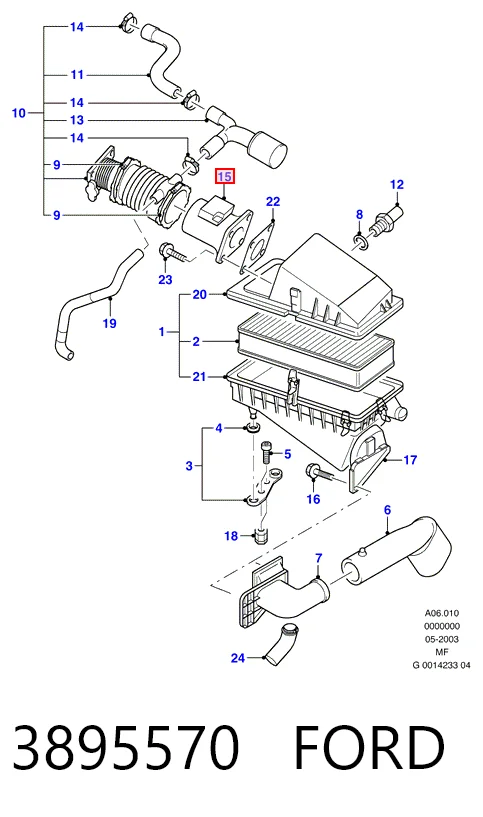 Датчик массового расхода воздуха Ford F6DZ12B579ARM цена, от 9.84 USD