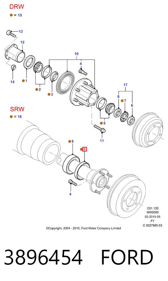 3896454 Ford Сальник ступичный