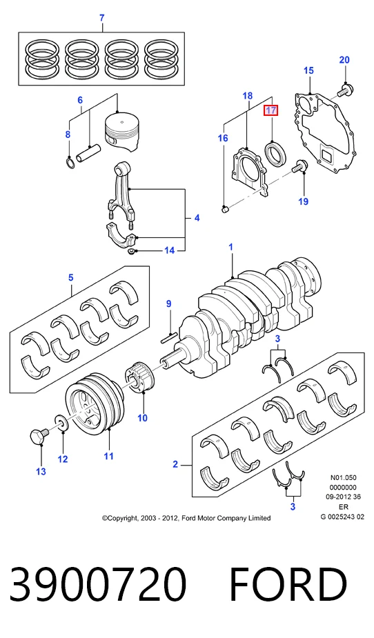 Сальник коленвала задний Ford Ranger пикап (EQ) (2002 - 2006) цена, от 14.55 USD