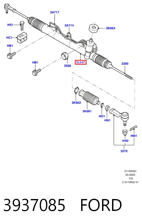 3937085 Ford Управление рулевое в сборе