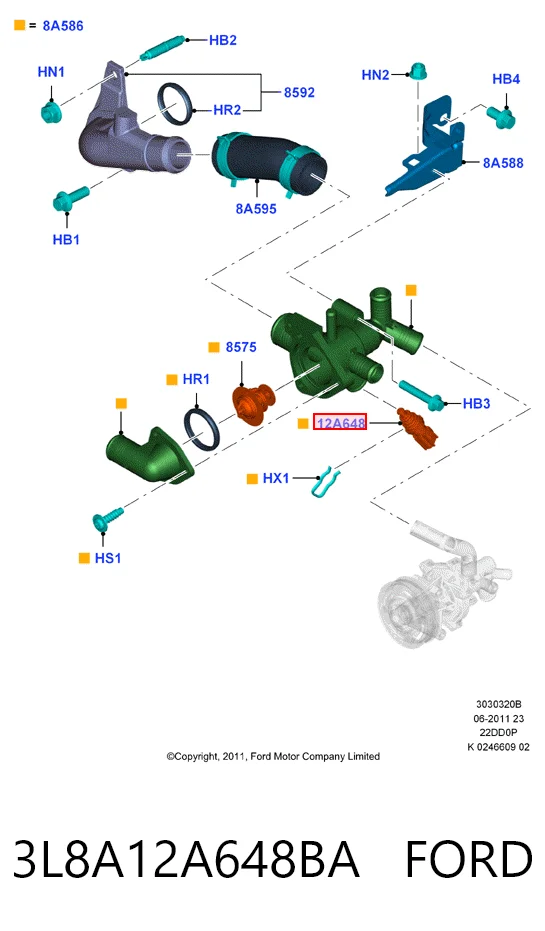  Датчик температуры охлаждающей жидкости Ford Transit 7