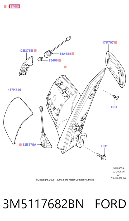  Правое зеркало Ford C-Max 