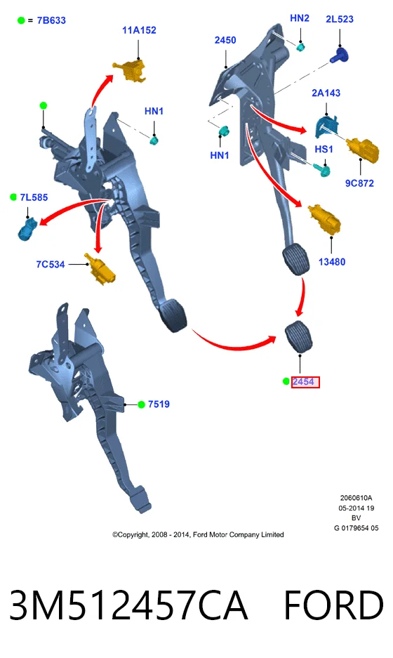 3M512457CA Ford Накладка педали сцепления