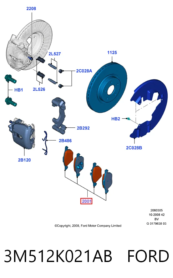 3M512K021AB Ford Колодки передние