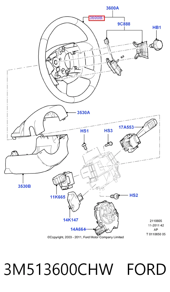 Колесо рулевое на Ford C-Max  CB3