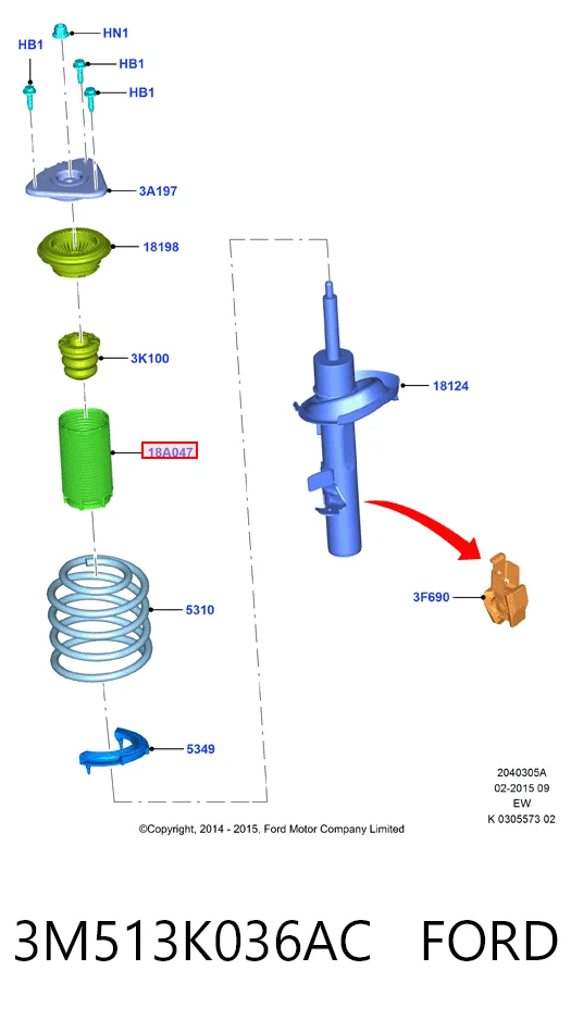 3M513K036AC Ford Пыльник стойки передней