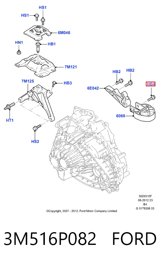 3M516P082 Ford Задняя подушка двигателя