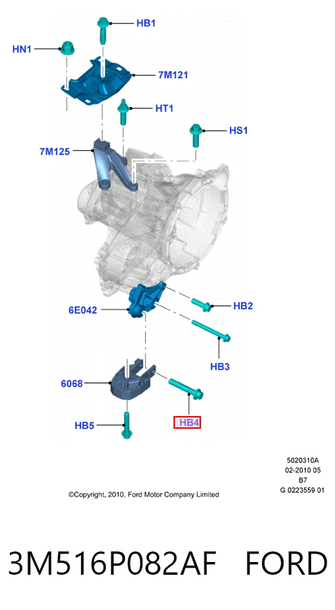 3M516P082AF Ford Задняя подушка двигателя