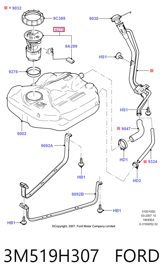 3M519H307 Ford Электробензонасос