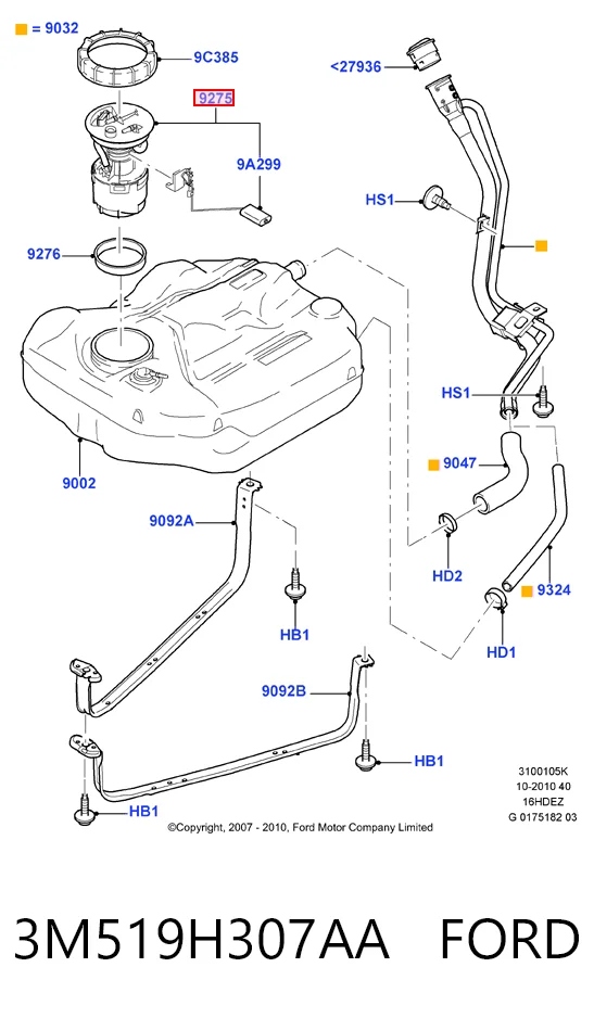 3M519H307AA Ford Электробензонасос