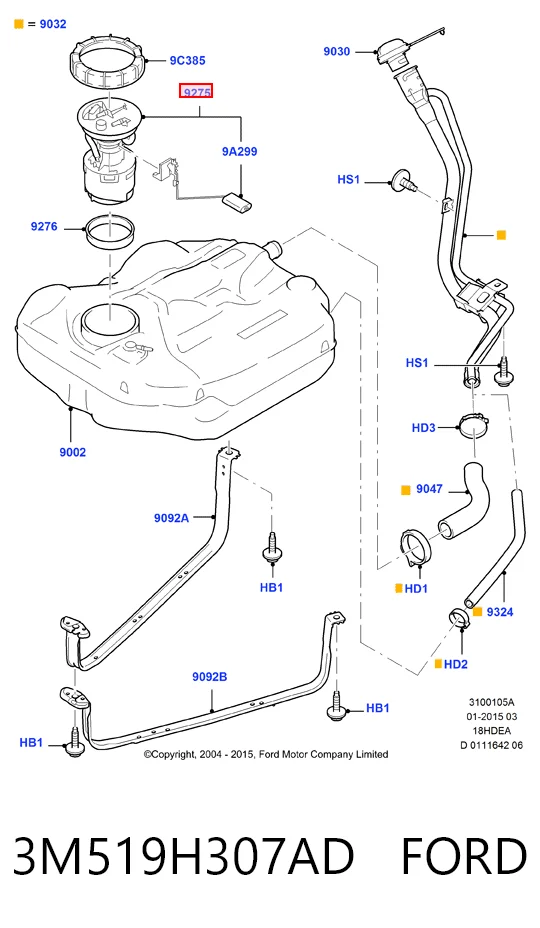 3M519H307AD Ford Электробензонасос