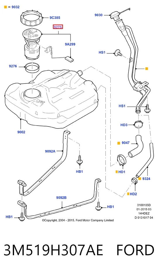 3M519H307AE Ford Электробензонасос