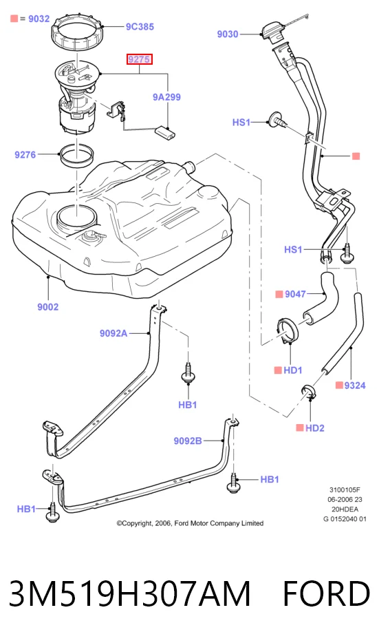 3M519H307AM Ford Электробензонасос