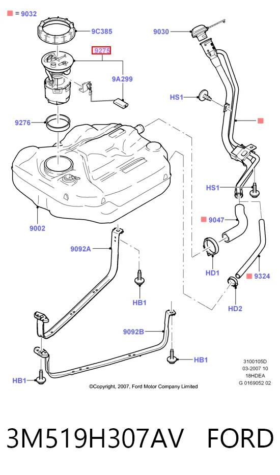 3M519H307AV Ford Электробензонасос