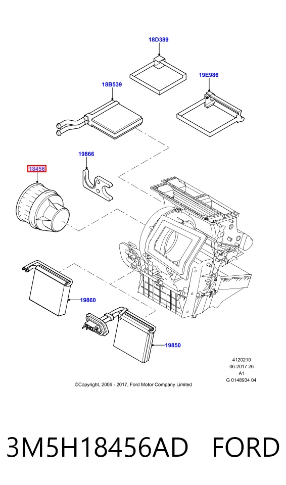 3M5H18456AD Ford Электромотор печки