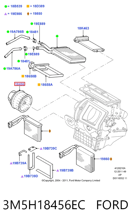 3M5H18456EC Ford Электромотор печки