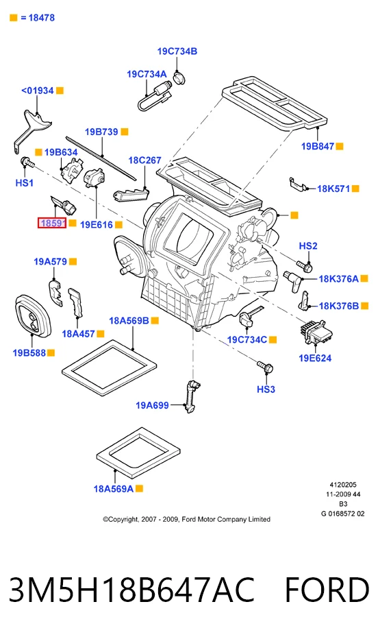 3M5H18B647AC Ford Реле печки