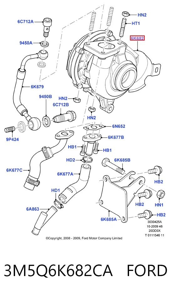 3M5Q6K682CA Ford Турбонаддув
