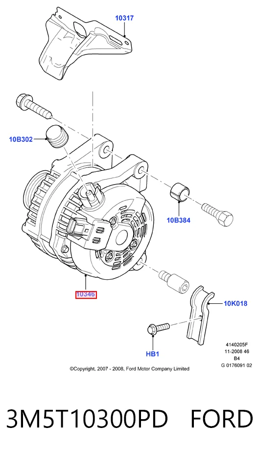 3M5T10300PD Ford Генератор автомобильный