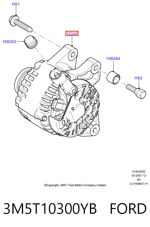 3M5T10300YB Ford Генератор автомобильный