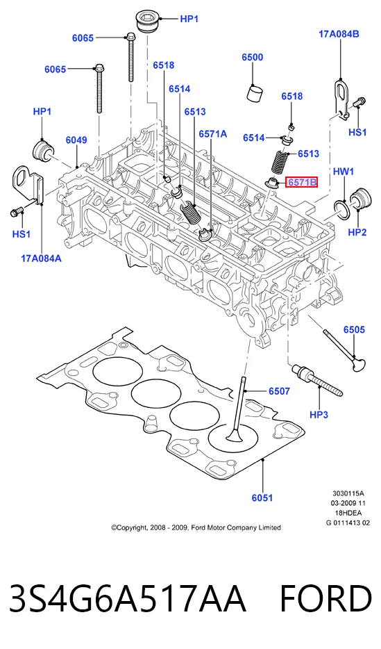 3S4G6A517AA Ford Сальник клапана (маслосъёмный) впускного