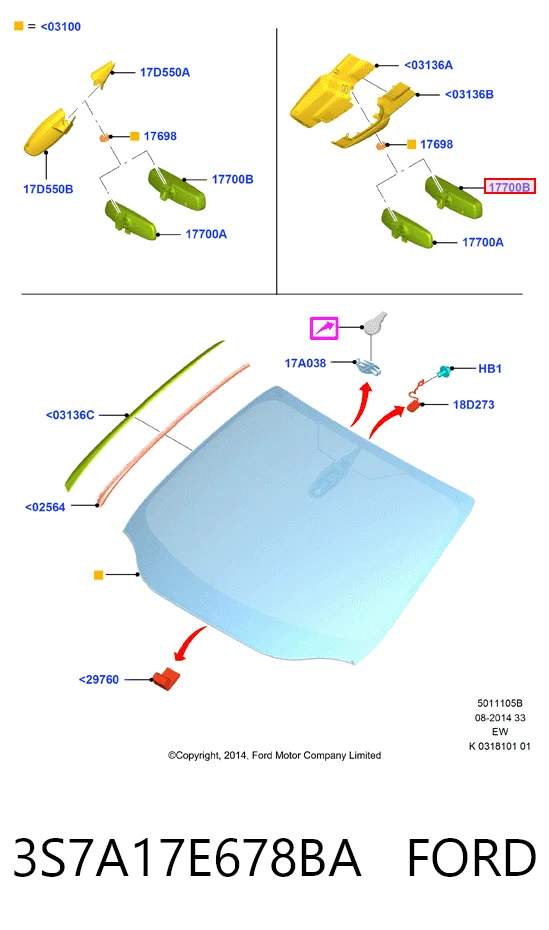 Зеркало салона внутреннее Ford Focus II хэтчбек (DA, HCP, DP) (2004 - 2011) цена, от 12.01 USD