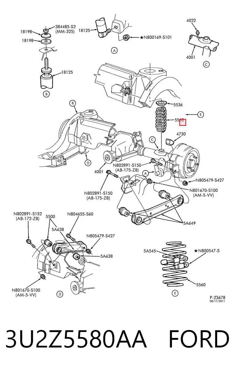 3U2Z5580AA Ford Пневморессора задняя