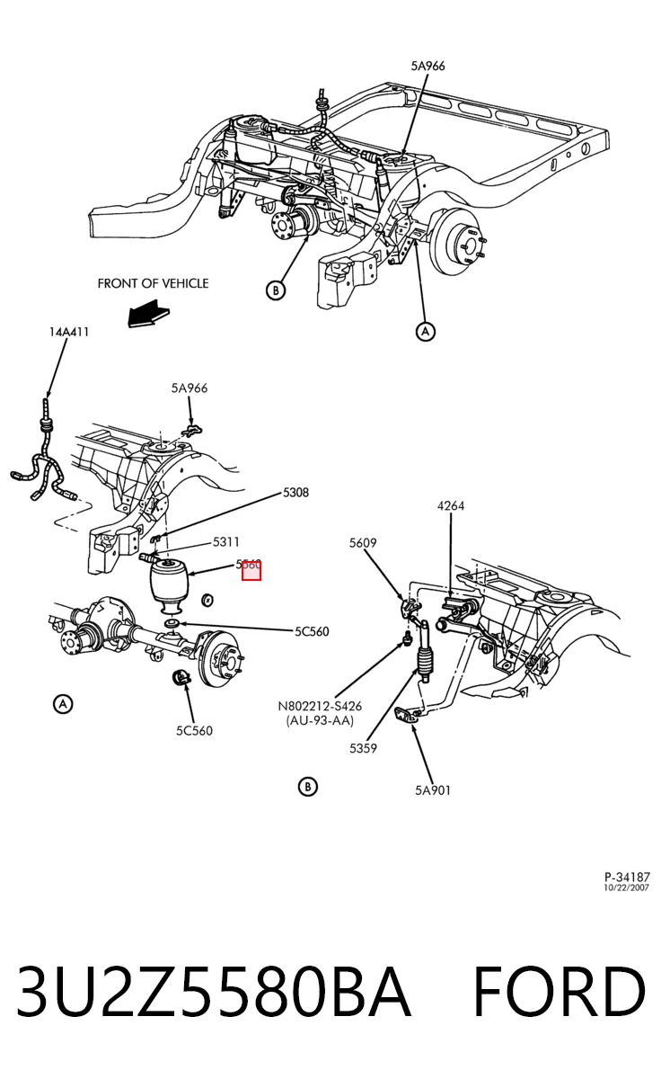 3U2Z5580BA Ford Пневморессора задняя