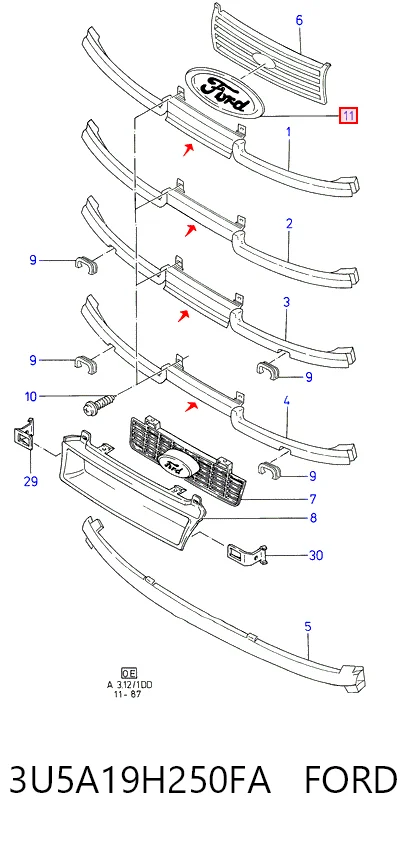  Эмблема крышки багажника Ford Transit 5