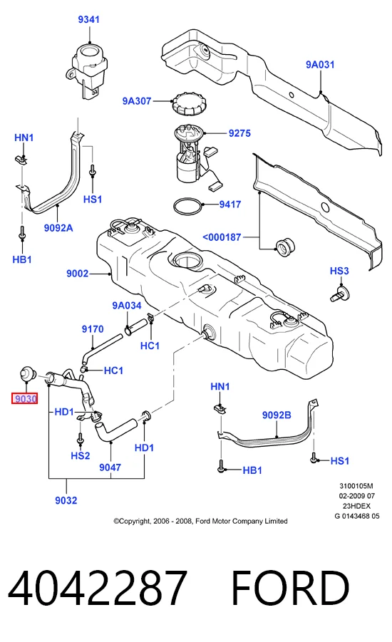 4042287 Ford Крышка топливного Бака