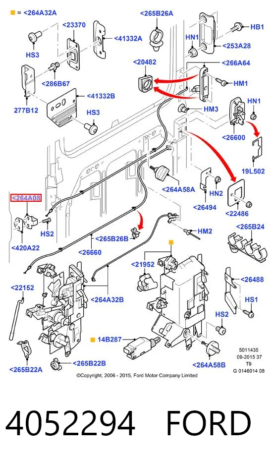 4052294 Ford Петля-зацеп (ответная часть) замка сдвижной двери