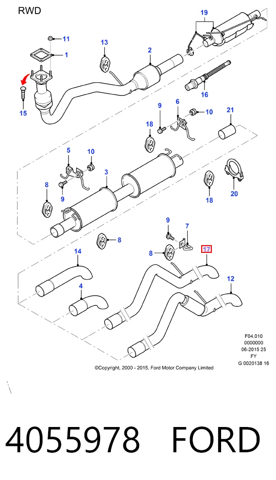 Выхлоп задний Ford Transit V автобус (V184/5) (2000 - 2006) цена, от 69.54 USD