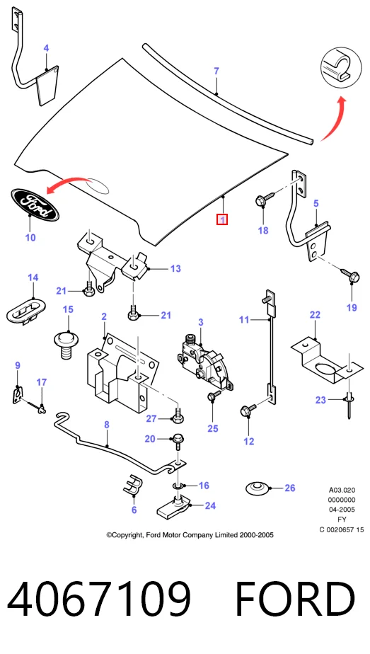 Капот Ford Transit V фургон (V184/5) (2000 - 2006) цена, от 62.08 USD