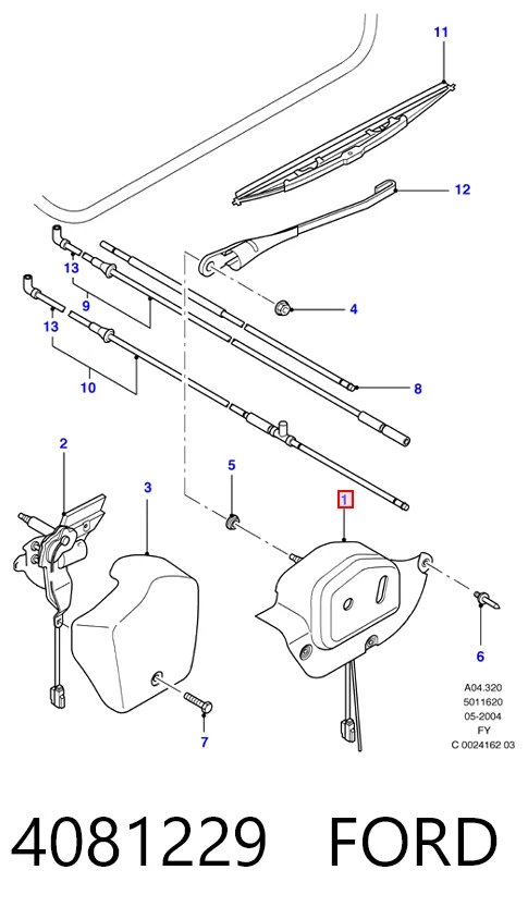 Стеклоочиститель двери задка Ford Transit V фургон (V184/5) (2000 - 2006) цена, от 141.73 USD