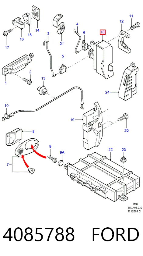 Внутренний дверной замок на Ford Fiesta Mk4 JAS, JBS
