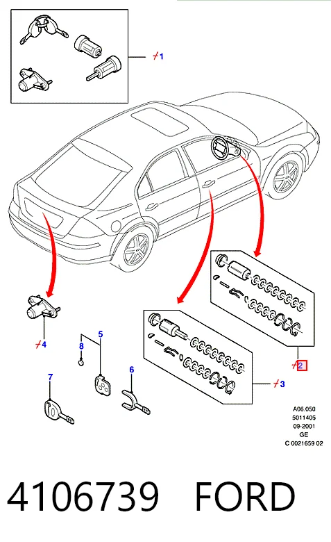 Личинка замка зажигания на Ford Mondeo III B4Y