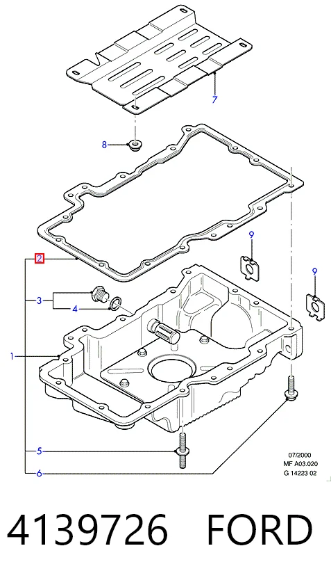 Прокладка масляного поддона Jaguar XR827533